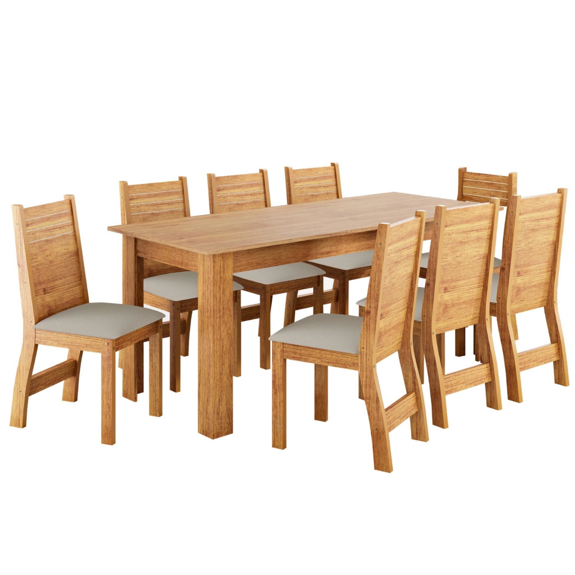 Altavisión - Juego Comedor Porto 8 Sillas Café Claro