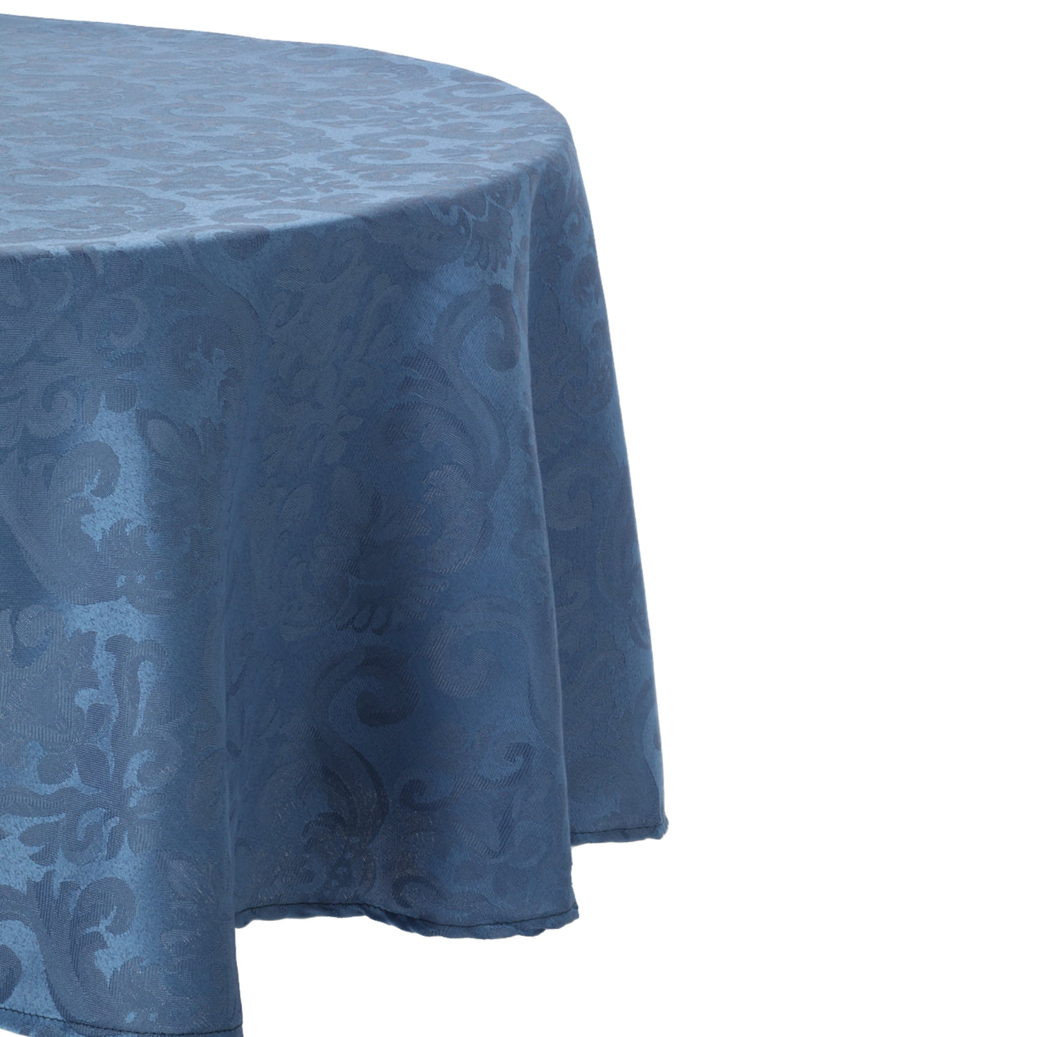 Sueño Blanco - Mantel Redondo Flor De Lis Azulino