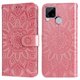 thumbnail image 1 of Funda tipo cartera FOXDOCK para Realme C12 , diseño girasol en relieve, cuero PU, cierre magnético, soporte y tarjetero, 1 of 5