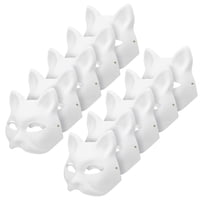 Máscara Para Gatos Apettoey Therian Masks, Pintura Blanca Para Bricolaje, 10 Unidades