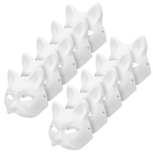 Máscara Para Gatos Apettoey Therian Masks, Pintura Blanca Para Bricolaje, 10 Unidades