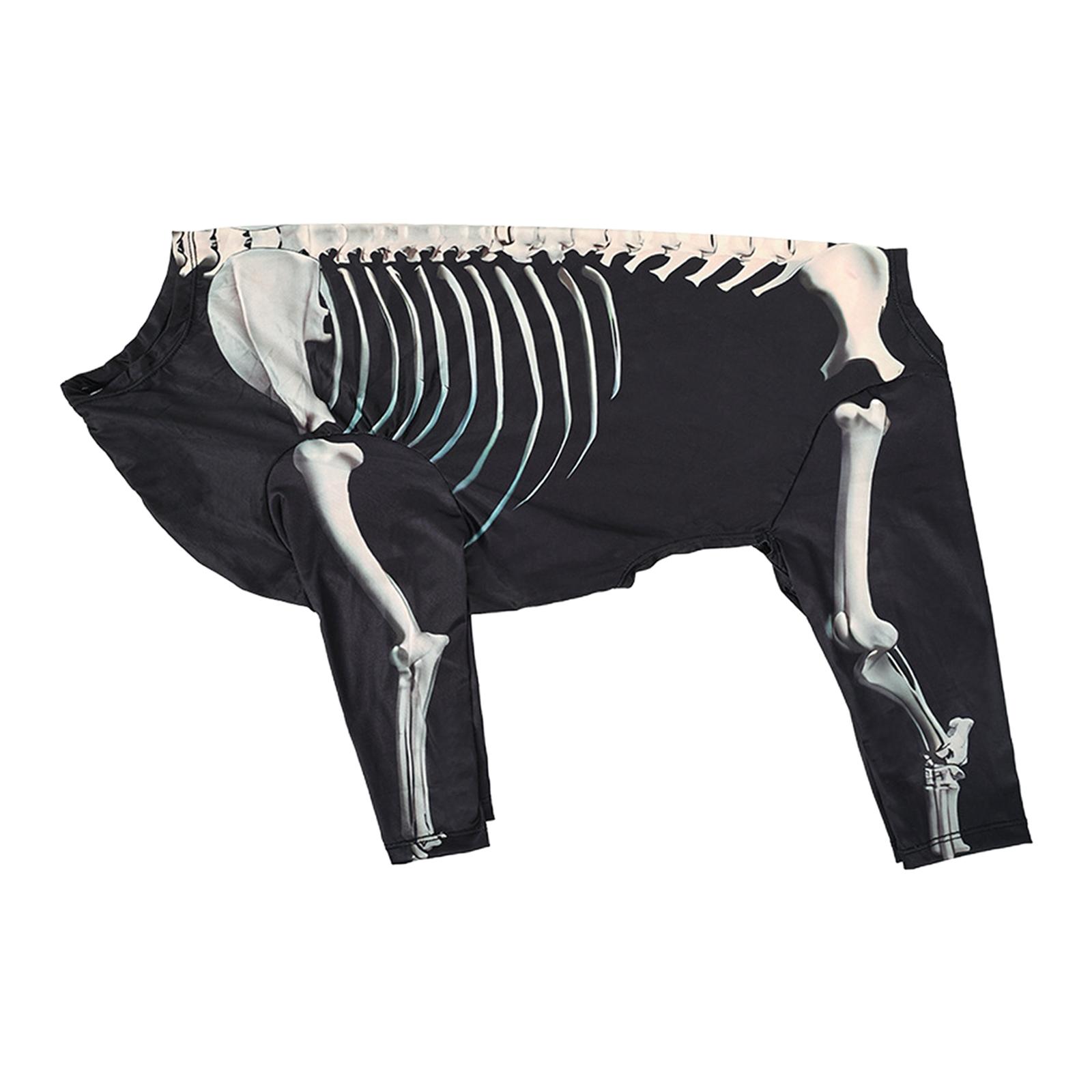 Magideal - Disfraz Para Mascotas Vestimenta De Halloween Accesorio De Cosplay Ropa Para Cachorros Traje De Fantasía Con Diseño De Esqueleto Ligero Y Transpirabl 3Xl