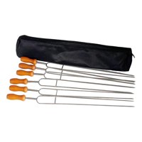 Ioensy - 6X Palitos Para Asar Pinchos Para Barbacoa Tenedores Para Parrilla Para Asar Al Aire Libre