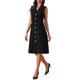 thumbnail image 2 of INSPIRE CHIC Vestido Blazer sin Mangas para Mujer con Cuello y Botones para Negocios, Vestido Línea A XL Negro, 2 of 5