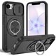 thumbnail image 1 of Funda para iPhone 16e / 17e de 6.1 Pulgadas, Cubierta de Cámara Deslizante Integrada y Soporte Giratorio Anillo de 360 °, Resistente y a Prueba de Golpes, Funda Protectora, Negro, 1 of 8