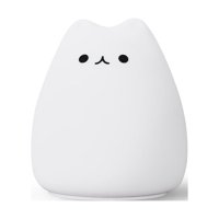 El Edén - Lámpara Diseño Gato, Espanta Cuco De Silicona Kawaii Led Usb Color Blanco