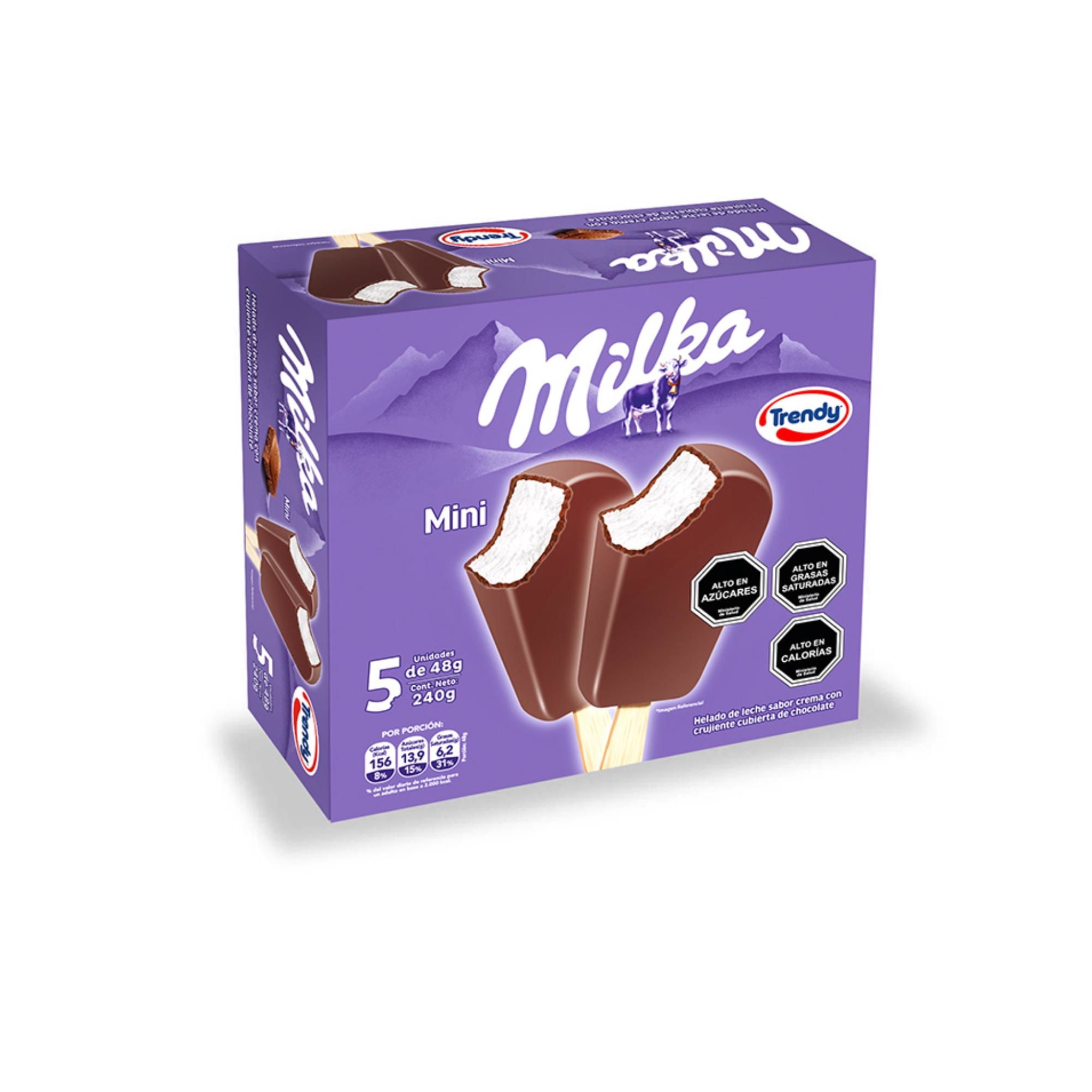 Helado Paleta Mini Milka Multipack 5un- 48g 240 g Trendy
