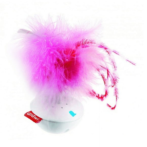 Gigwi Wobble Feather 'Pet Droid' con pluma natural y sonido