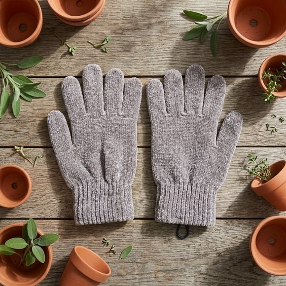 Guantes Chenille Café claro Adulto Invierno Unisex