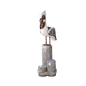 Magideal - Pelícanos De Madera Decoración Rústica Vintage Estatuilla De Pájaro Artesanía Coleccionable Hecho A Mano Vívido Para Oficina Centro De Mesa Escritorio B