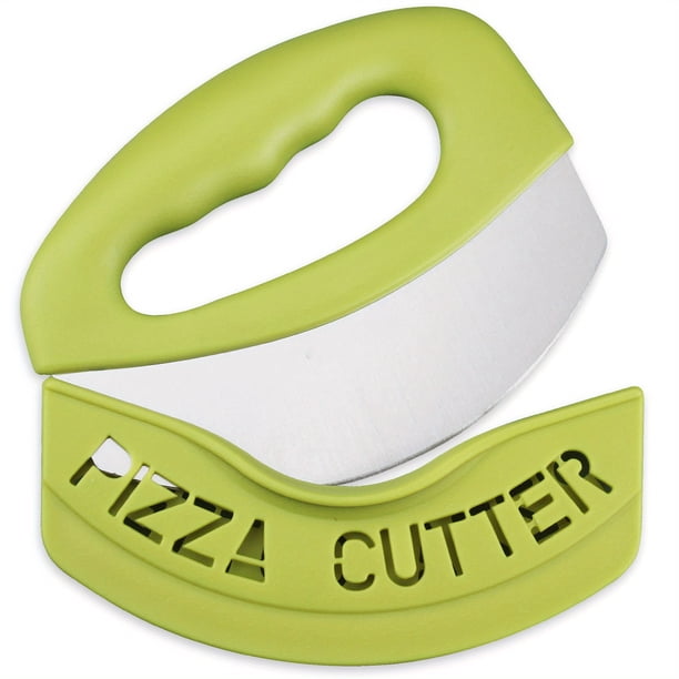 1pc Premium Pizza Cutter Food Chopper - Super Sharp Blade Stainless Steel Pizza Cutter Rocker Slicer With Protective Sheath Multi-Function Pizza Knife Kitchen Tools, Dishwasher Safe