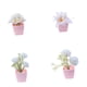 thumbnail image 2 of 4 Piezas de Flores Artificiales en Maceta, Bonsái de Imitación, Plantas en Macetas Falsas, Flores de Simulación, Bonsái para Estante de Oficina, Cocin Blanco, 2 of 5