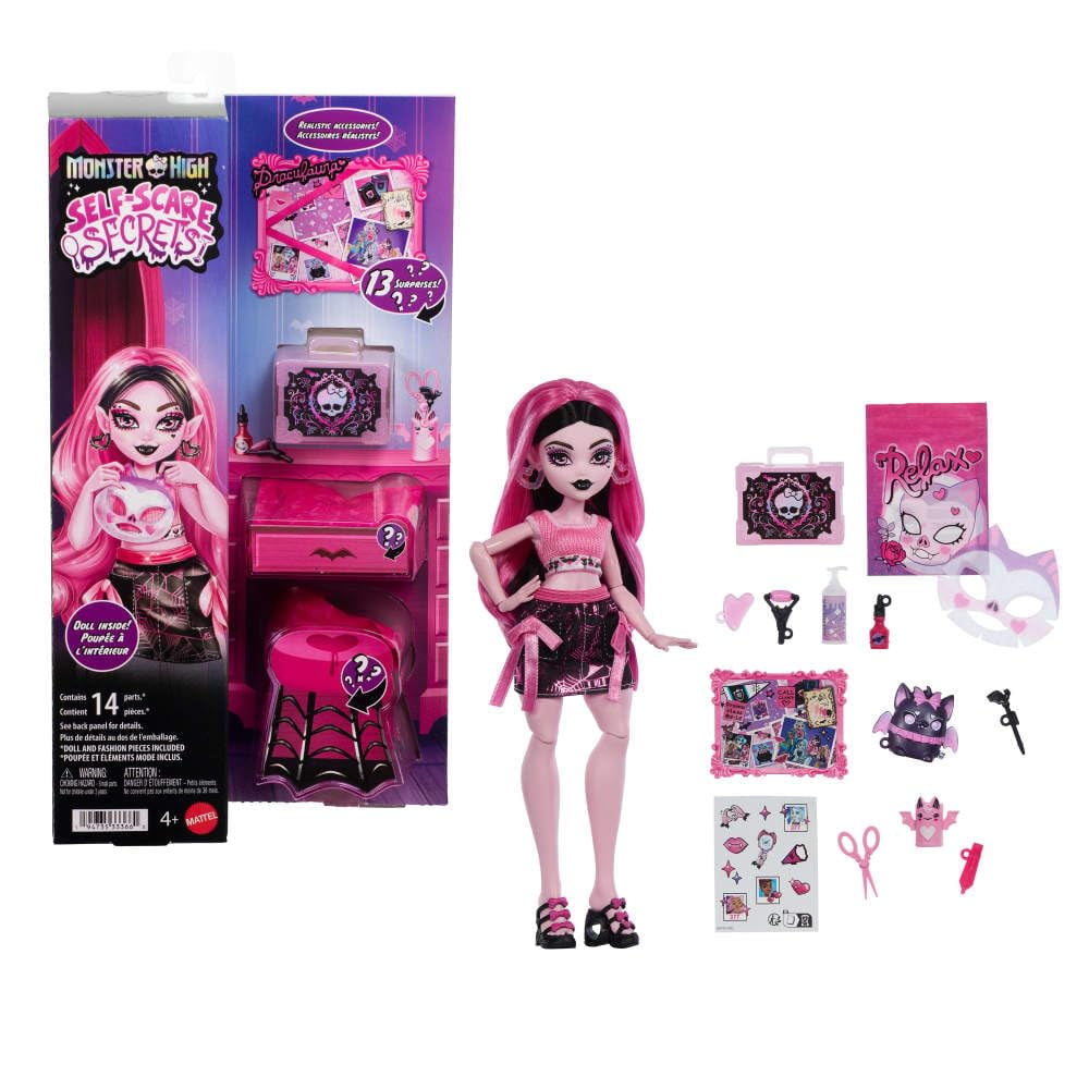 Set De Muñecas Monster High Self-scare Secrets Draculaura Con 13 Unidades