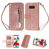 Funda Para Foxdock Elegante Funda Samsung Galaxy S8 Plus Glitter Con Cremallera-Ideal Para El Uso Diario