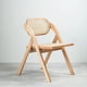 thumbnail image 1 of Silla de Comedor Plegable de Madera y Ratan, 1 of 6
