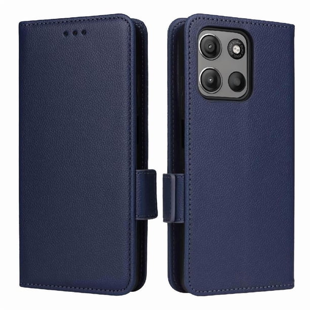Funda Cartera para Motorola Moto G17 Tapa Flip con Ranuras y Soporte Azul
