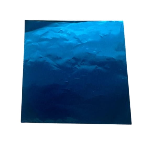 Papel Aluminio Para Bombon Azul 100un 10x10cm
