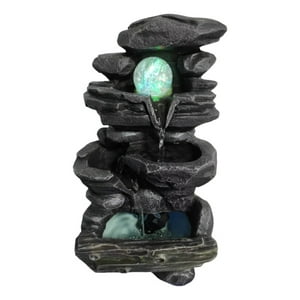 Genérico - Fuente De Agua Diseño Piedra Con Luz Y Esfera 35Cm Alto Jhn