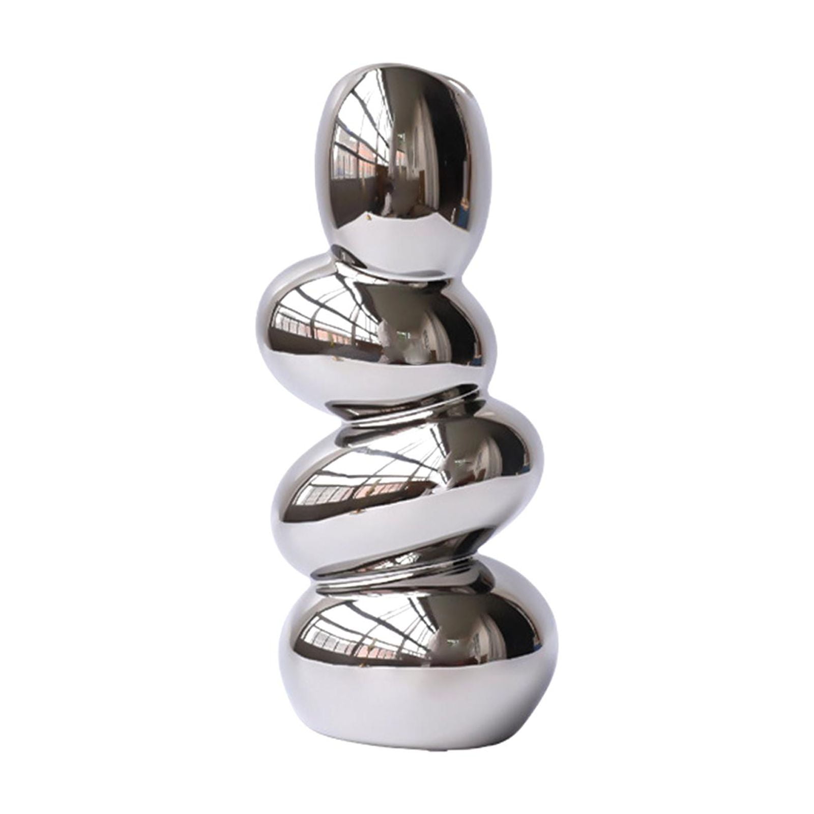 Bothyi - Florero De Cerámica Maceta Arreglo Floral Artesanía Abstracta Para Escritorio