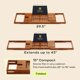 thumbnail image 2 of Bandeja de baño plegable de bambú expandible ROYAL CRAFT WOOD, 2 of 9