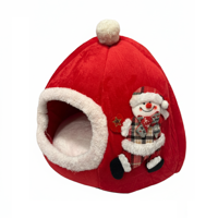 Genérico - Cama Mascota Nido Muñeco De Nieve Color Rojo