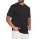 thumbnail image 4 of Camiseta de Punto Casual para Hombre INSPIRE CHIC con Textura de Jacquard, Cuello Redondo y Manga Corta 2XL Negro, 4 of 6