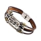 thumbnail image 3 of Pulsera De Cuero De PU Adorno De Moda Brazalete Multicapa Ajustable Informal Marrón, 3 of 3
