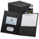 thumbnail image 1 of Carpeta FILE-EZ de papel texturizado negro con dos bolsillos, paquete de 125, 1 of 8