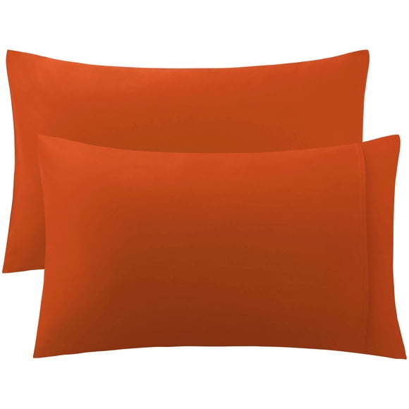 REGALWOVEN Paquete de 2 Fundas de Almohada de Algodón Egipcio para Almohada Queen, 19"x29" Naranja