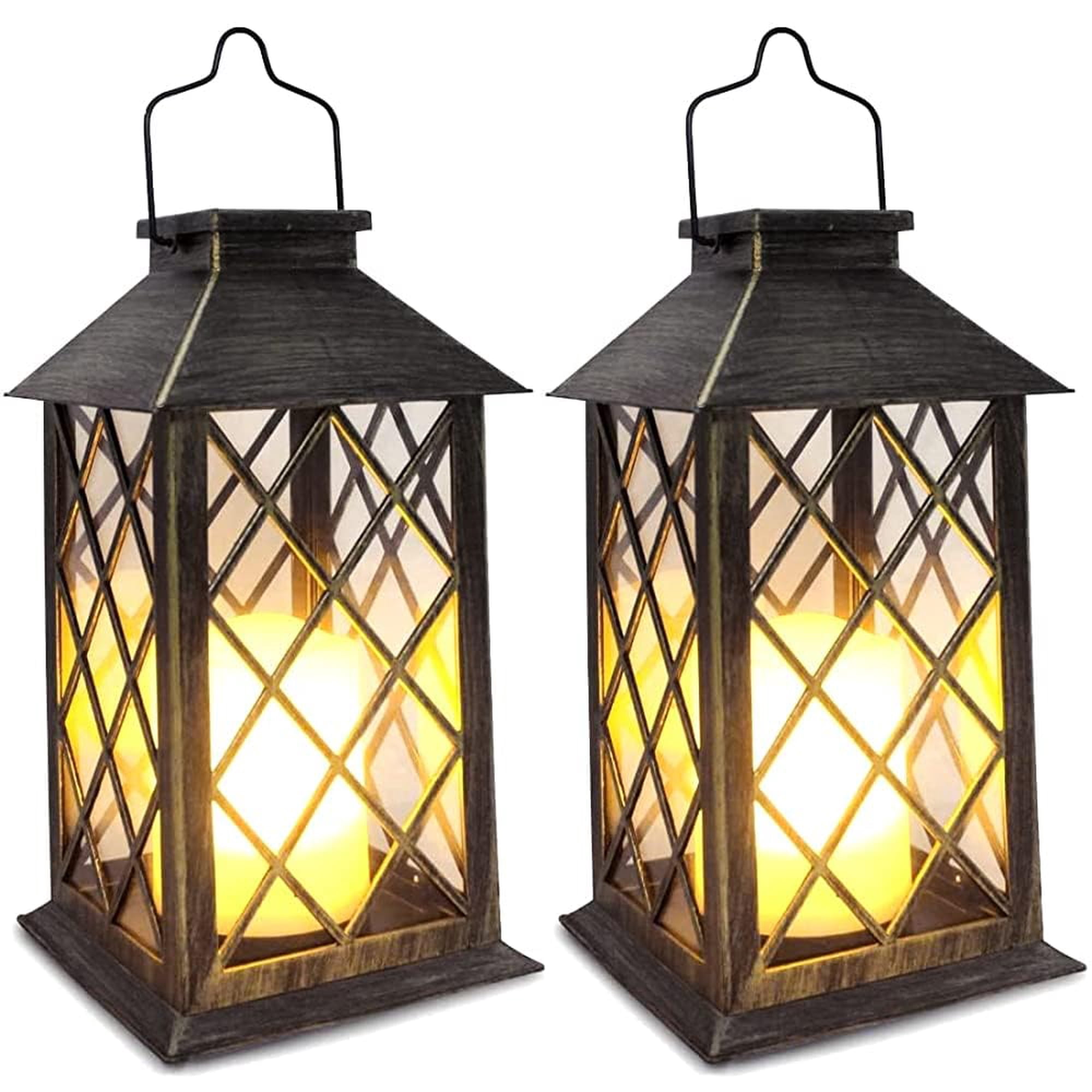 Farol Solar Shymery De 14" Impermeable, Paquete De 2, Led Parpadeante