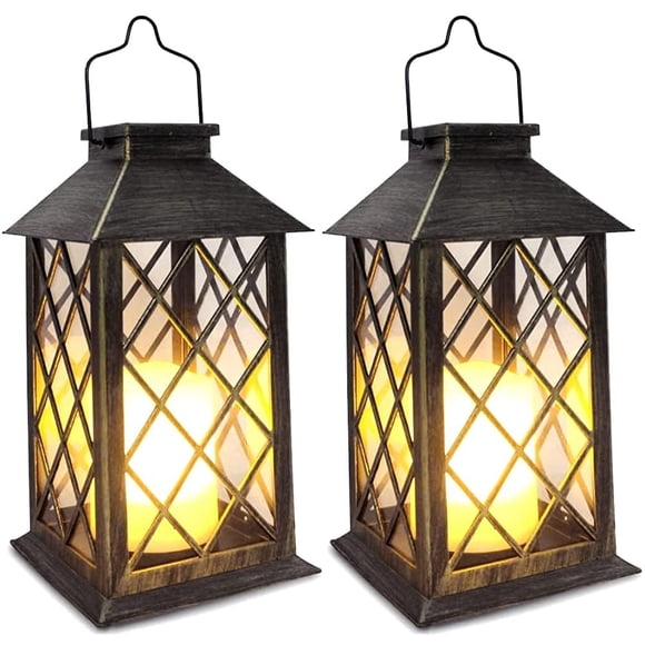 Farol solar SHYMERY de 14" impermeable, paquete de 2, LED parpadeante