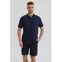 Fashionspark - Polera Hombre Con Cierre Azul Marino