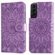 thumbnail image 2 of Funda tipo cartera FOXDOCK para Samsung Galaxy S21 Plus , diseño girasol en relieve, cuero PU, cierre magnético, soporte y tarjetero, 2 of 5