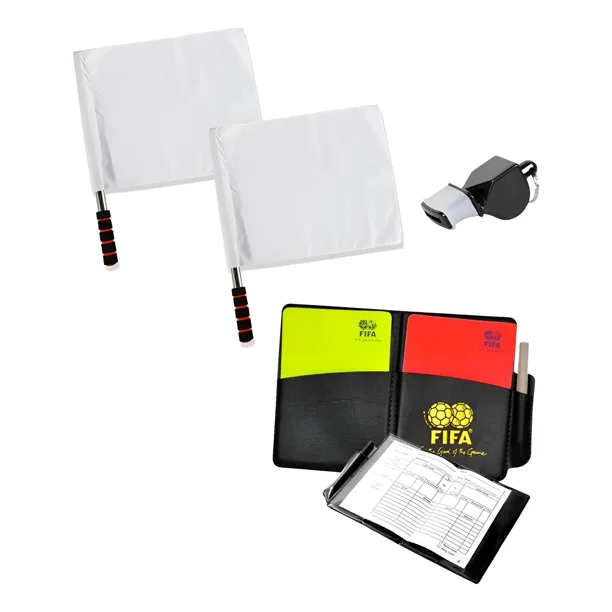 Pack Arbitro Banderines Tarjetas Rojas Amarillas Silbato