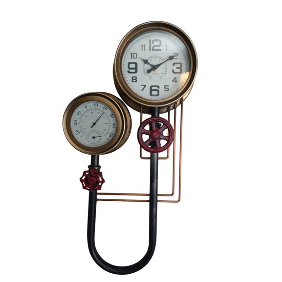 RELOJ PARED INDUSTRIAL MODERNO CON MARCADOR TEMPERATURA