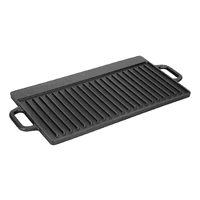 2 En 1 Plancha Churrasquera Belug Reversible Hierro Fundido 50Cm Negro