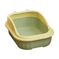 Ioensy - Caja De Arena Para Gatos Con Parte Superior Abierta Para Evitar Fugas De Arena, Fácil De Limpiar, Bandeja Para Arena Verde