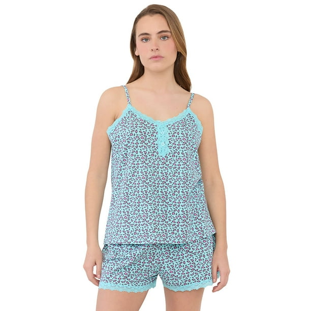 Pijama Mujer Lencero Full Print Aqua Corona