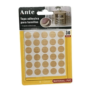Ante - Tapa Adhesiva Para Tornillos 13 Mm De Pvc Color Madera 30Pcs