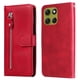 thumbnail image 4 of Funda tipo cartera para Motorola Moto G86 con bolsillo con cremallera y ranuras para tarjetas – Función de soporte Rojo, 4 of 5