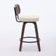 thumbnail image 3 of Swivel Bar Stools Set of 2, 26" Upholstered Faux Leather Counter Height Barstools with Walnut Back & Bentwood Legs, Mid Century Modern Bar Chairs Island Stools for Kitchen Counter, Beige PU, SW1864BG, 3 of 3