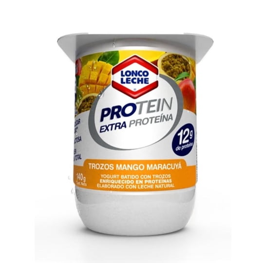 Yoghurt Protein Con Trozos Sabor Mango Maracuyá Pote 140 g Loncoleche