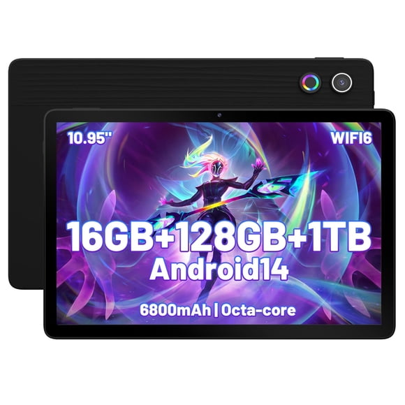 Tablet Glesso Android 14 de 10,95 pulgadas, 16 GB de RAM y 128 GB de almacenamiento