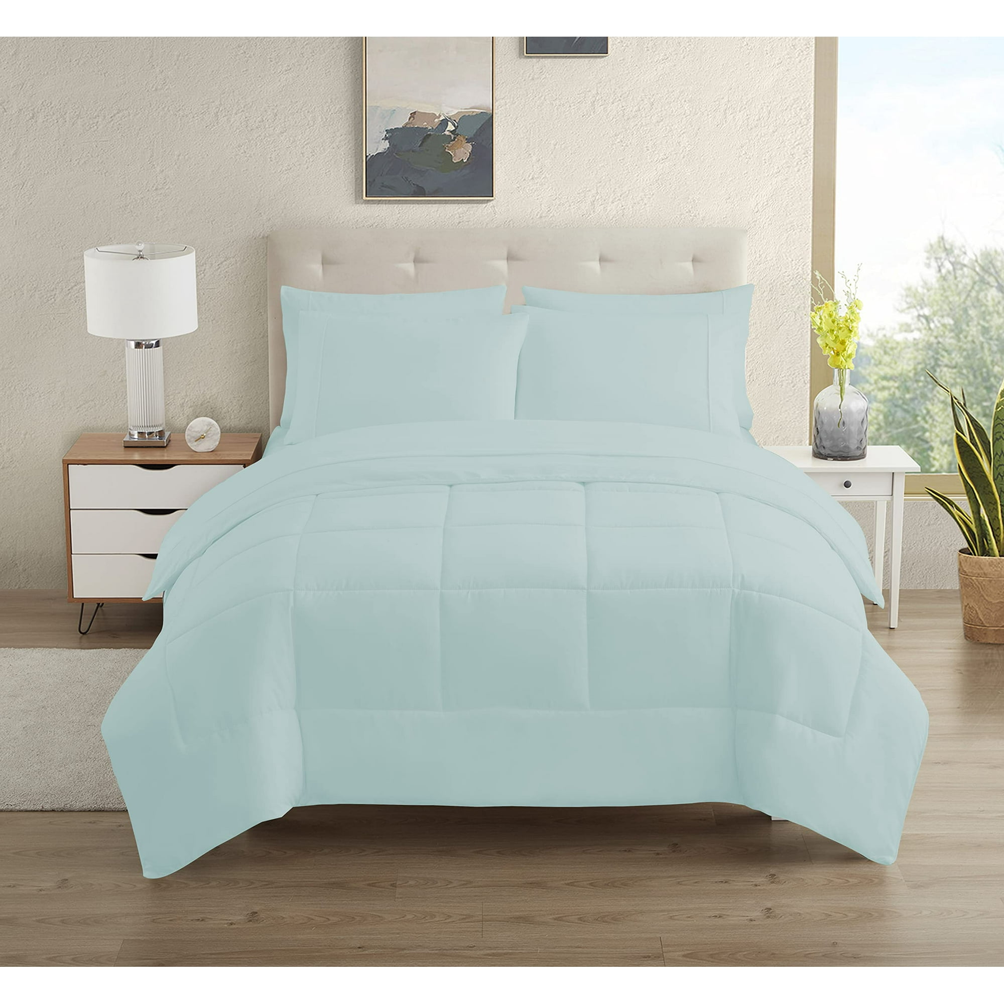 Juego De Ropa De Cama Sweet Home Collection Para Dormitorio, Tamaño Doble, Color Aguamarina