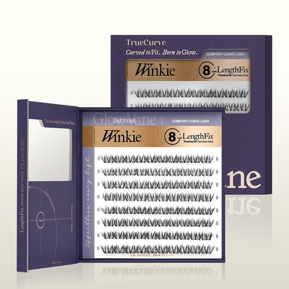 Racimos de Pestañas GlowVane 8 mm Winkie con Banda Curva y Textura Delicada