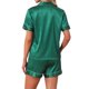thumbnail image 3 of INSPIRE CHIC Conjunto de Pijama de Satén para Mujer Camisa de Dormir de Manga Corta con Botones y Pantalones Cortos con Patrón de Rayas Ropa de Casa Ligera L Verde, 3 of 5