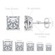 thumbnail image 4 of Aretes MDFUN 18K Chapados en Oro Blanco con CZ Cuadrados 5 Pares, 4 of 8