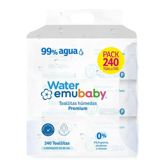 Toallitas Húmedas emubaby Premium, Pack, 240 Un