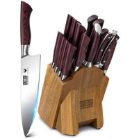 Juego De Cuchillos Hoshanho Kitchen De 18 Piezas Con Bloque De Acero Con Alto Contenido De Carbono