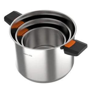 Genérico - Bateria Simple Cook Lyon 6 Pzs Gris